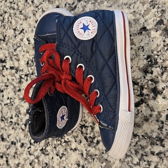 CONVERSE CHUCK TAYLOR SIDE ZIP QUILTED HI-TOP SNEAKERS. SZ 7 - Picture 3 of 9